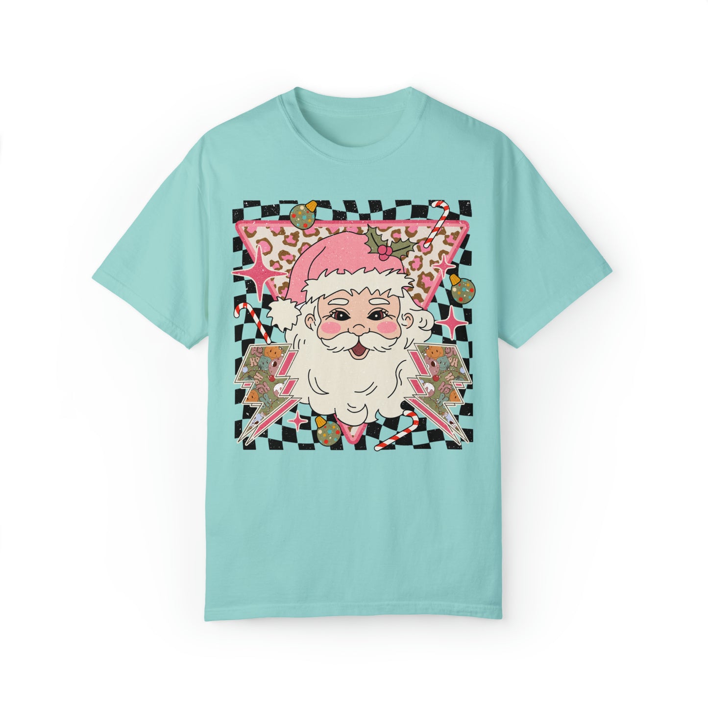 Retro Pink Santa | Garment-Dyed Graphic T-shirt