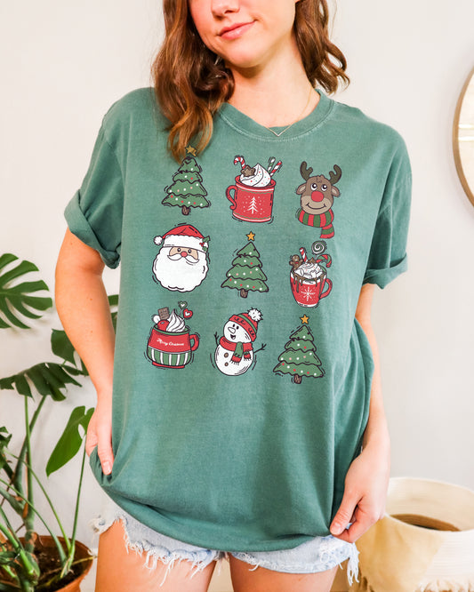 Christmas Tic Tac Toe | Garment-Dyed Graphic T-shirt