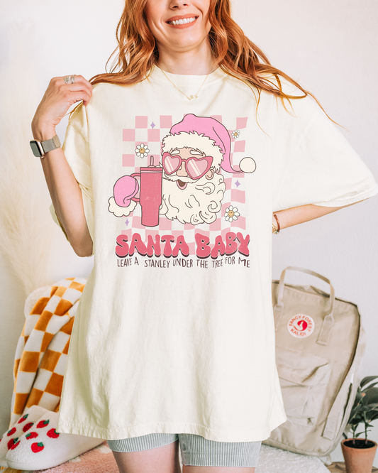 Santa Baby Stanley | Garment-Dyed Graphic T-shirt